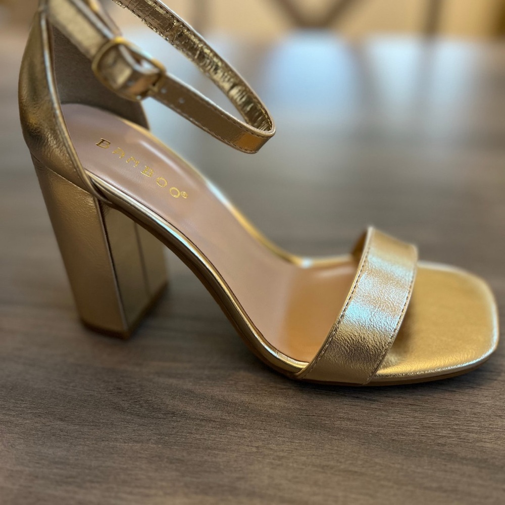 Gold High Heel Sandals